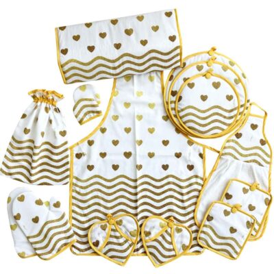 15 Piece Kitchen Apron Set Model Aysan