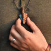 Hand-Carved Wood & Resin Pendant - Neize Abstract Design