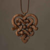 Hand-Carved Wooden Pendant - Bava Abstract Artisan Design