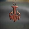 Hand-Carved Wooden Necklace - Nautical Hook Design