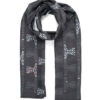 Printed Shawl for Women Double Sided Artistic Gray