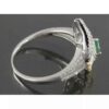 Green Emerald Silver Ring For Women Engagement Majlesi