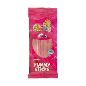 Halal Gummy Candy – Soft Jelly Gummies with Strawberry Flavor Yummy Sticks – Shiba (30-Pack)