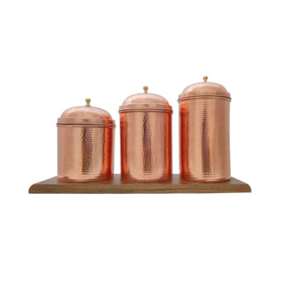 Handcrafted Hammered Copper Kitchen Storage Canister for Spices & Dry Foods