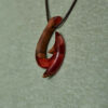 Hand-Carved Wood & Resin Pendant - Gholab Nautical Hook Design