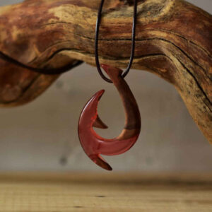 Hand-Carved Wood & Resin Pendant – Gholab Nautical Hook Design