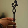Large Handcrafted Wooden Hair Stick - Mother's Seal Design