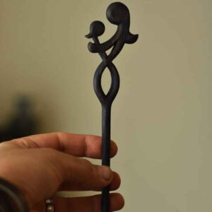 Large Handcrafted Wooden Hair Stick – Mother’s Seal Design
