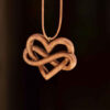 Hand-Carved Wooden Necklace - Heart Infinity Design