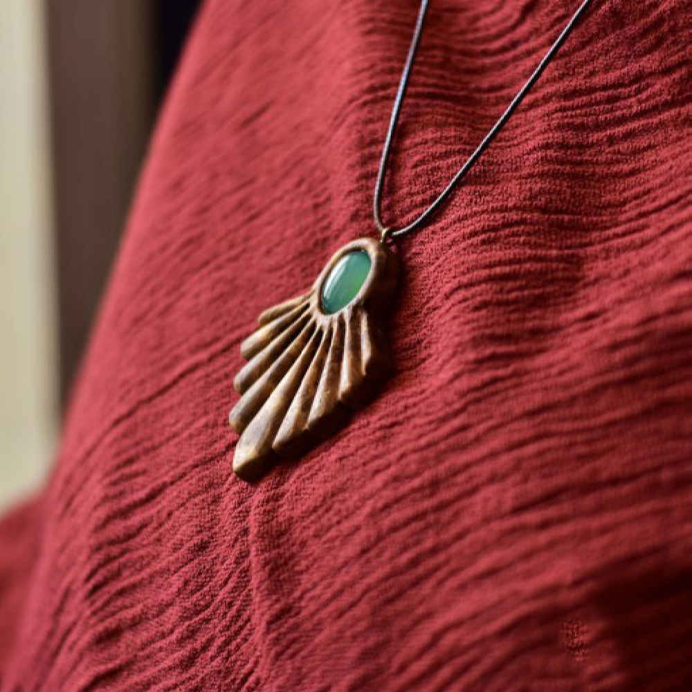 Hand-Carved Wooden Necklace – Mesri Egyptian Inspired Art