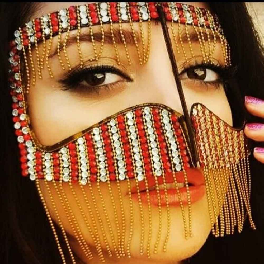 Handcrafted Rhinestone Battoulah Mask – Gulf Burqa Rangi