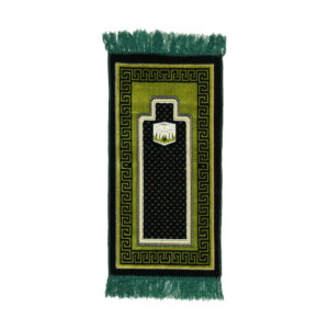 Islamic Prayer Rug Padded Velvet Sajadah with Kaaba Design for Muslim Kids