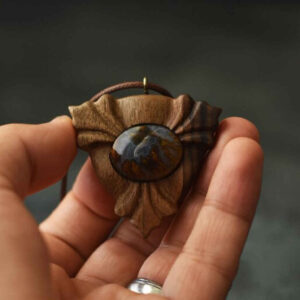 Hand-Carved Wooden Necklace – Mesri Egyptian Inspired Art