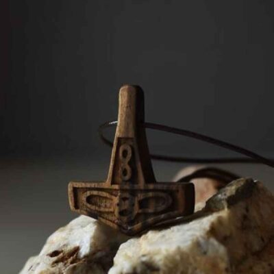 Hand-Carved Wooden Pendant Necklace - Infinity Design