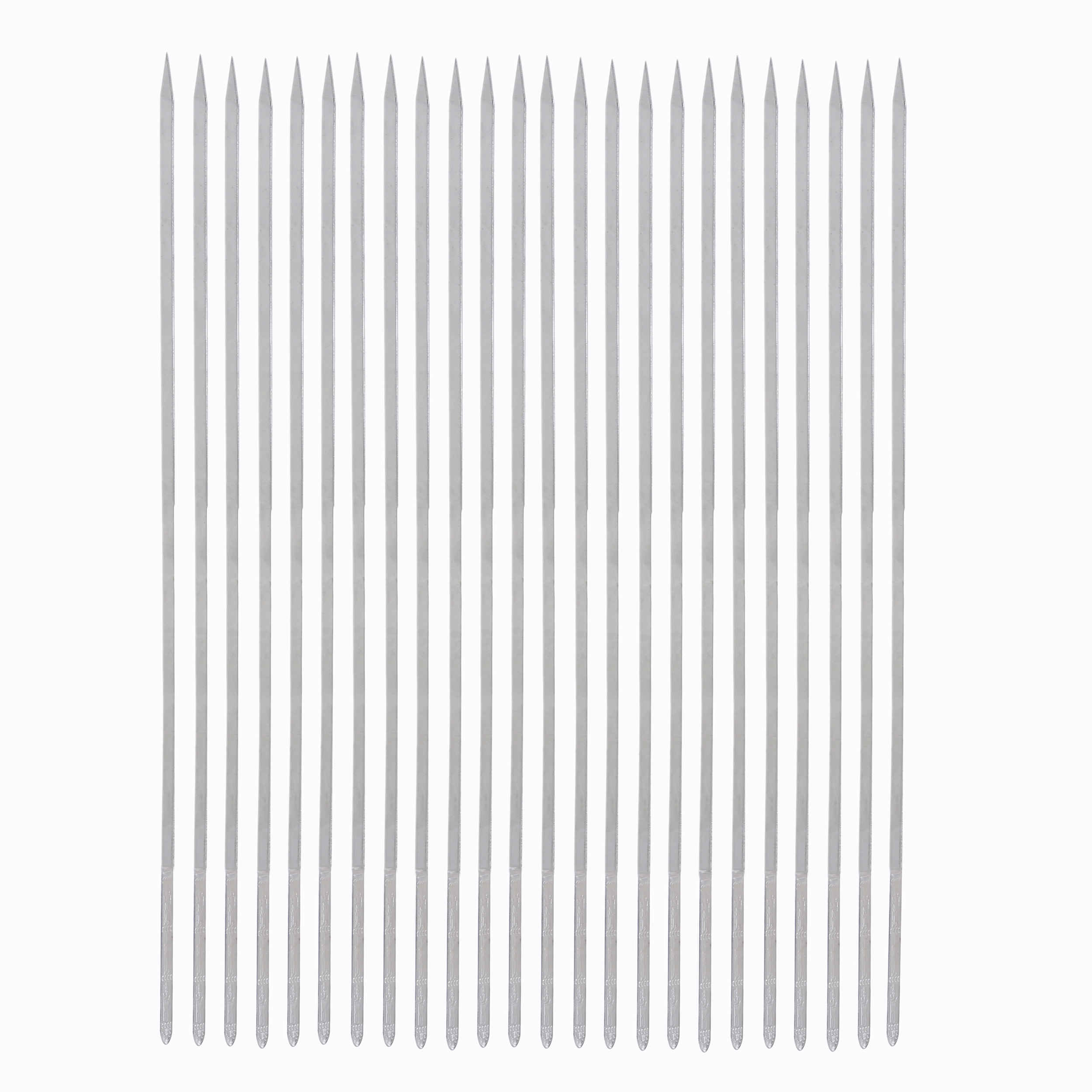 Set of Twenty-Four Premium Quality Steel Skewers (65 cm) for Chicken Kebab and Grilling