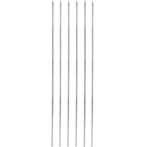 Set of Six Thin Steel Skewers (50 cm) for Liver Kebab and Grilling