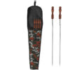 Set of Six Steel Skewers with Wooden Handle (63 cm) for Kebab and Grilling