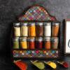 Wooden Spice Rack with 12 Jars - Persian Inspired Barsam