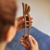 Large Handcrafted Wooden Hair Fork - Nika Ornate Model