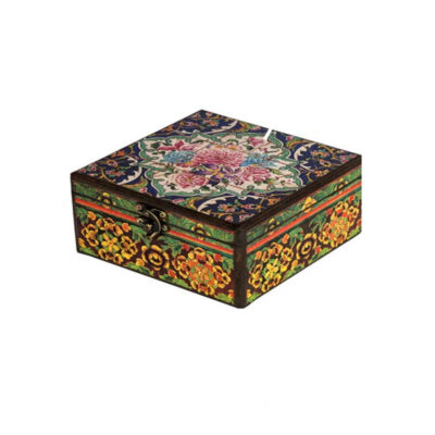 Handcrafted Wooden Jewelry Box with Persian-Inspired Pattern - Mahi