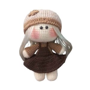 Amigurumi Handmade Crochet Stuffed Doll – Chocolate Girl | Soft Plush Toy