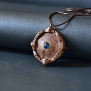 Hand-Carved Wooden Necklace – Espar Abstract Artisan Design