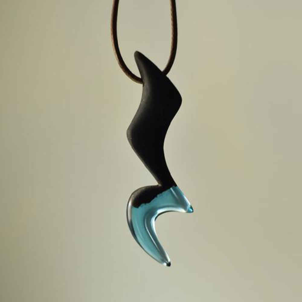 Hand-Carved Wood & Resin Pendant – Sokoot Zen Minimalist Design