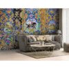 Persian Blue Traditional Wall Mural Model Horse for Modern Interiors