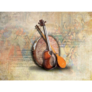 Persian Calligraphy Wall Mural Model Traditional Instrument for Modern Interiors