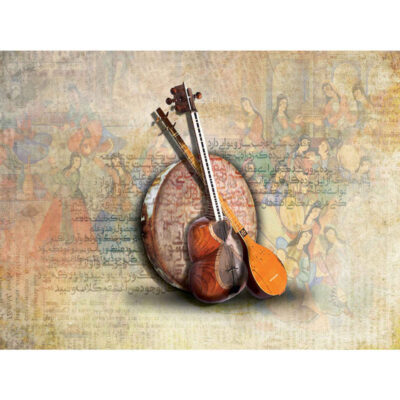 Persian Calligraphy Wall Mural Model Traditional Instrument for Modern Interiors