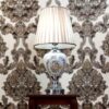 Handcrafted Classic Ceramic Vase Table Lamp with Fabric Shade