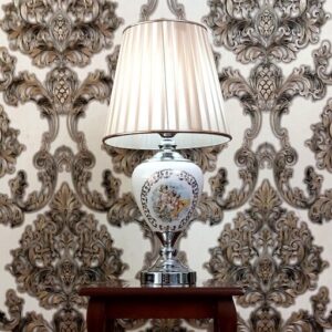 Handcrafted Classic Ceramic Vase Table Lamp with Fabric Shade