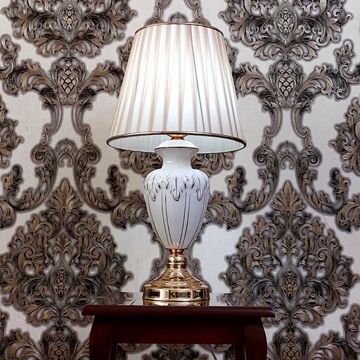Handcrafted Classic Ceramic Vase Table Lamp with Fabric Shade
