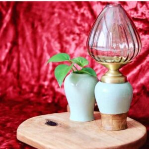 Artistic Ceramic Table Lamp Handcrafted with Vase Set