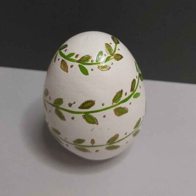 Decorative Botanical Hand Painted Pottery Egg