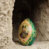 Green Shah Abbasi Pottery Egg - Decorative