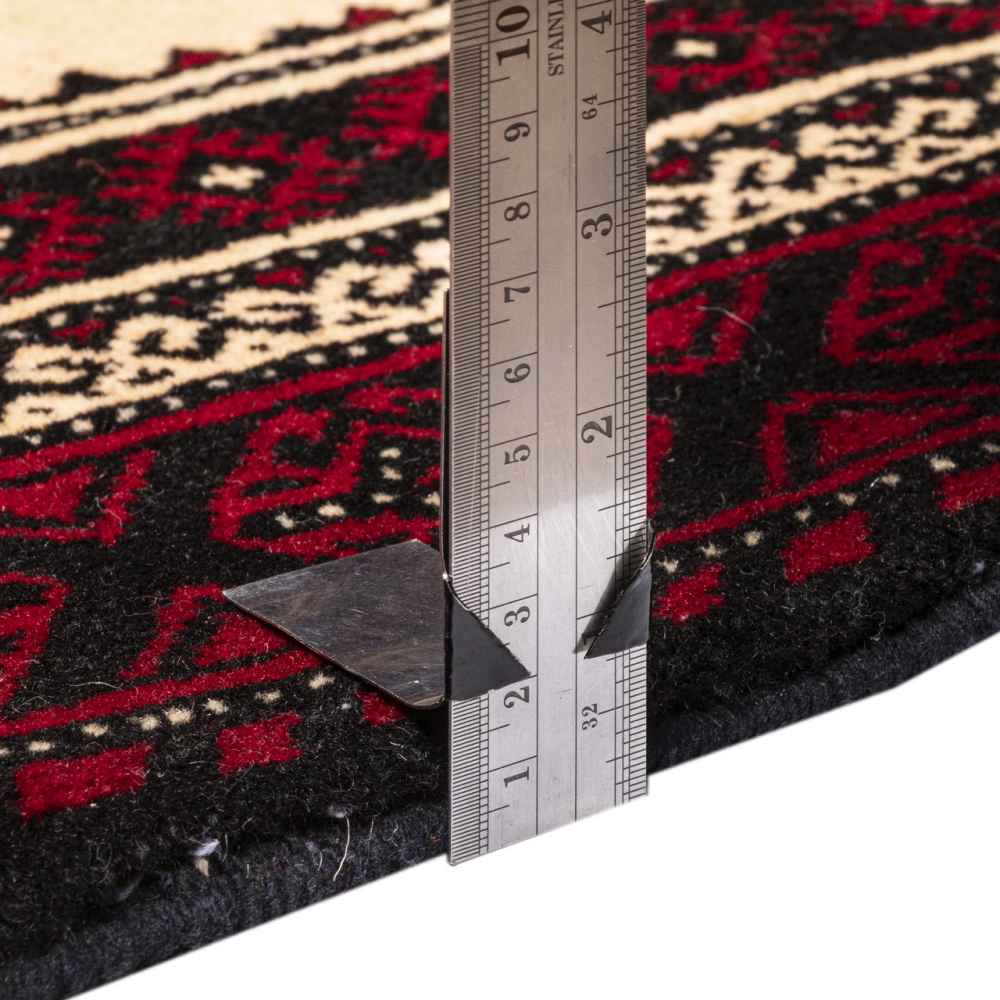 Hand-Knotted Persian Kashmar Mona Runner Rug (Tribal Geometric Medallion) – Red Wool