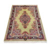 Hand-Knotted Persian Kerman Narenj Rug (Classical Floral Medallion) - Green Kork Wool