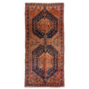 Vintage Persian Ardabil Meshkin Rug (Tribal Geometric Medallion) - Orange Wool