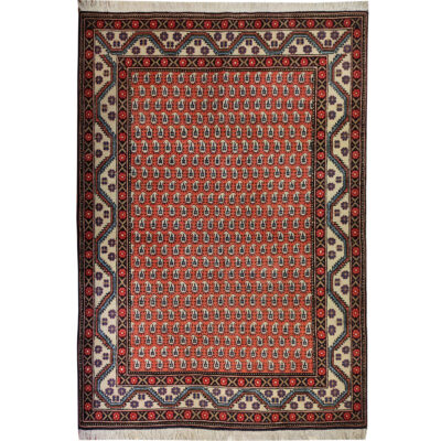 Vintage Persian Ardabil Olia Rug (Tribal All-over Mahi / Herati Pattern) - Copper Kork