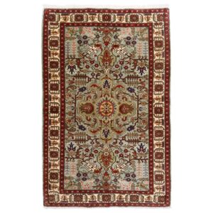 Vintage Persian Ardabil Sana Rug (Tribal Geometric Medallion Pattern) – Copper Wool