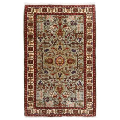 Vintage Persian Ardabil Sana Rug (Tribal Geometric Medallion Pattern) - Copper Wool