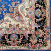 Hand-Knotted Persian Kashmar Yosra Rug (Traditional Floral Medallion) - Blue Wool