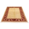 Hand-Knotted Persian Yazd Doran Rug (Minimalist Plain Center Bordered) - Cream Wool
