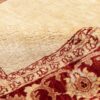 Hand-Knotted Persian Yazd Doran Rug (Minimalist Plain Center Bordered) - Cream Wool