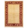 Hand-Knotted Persian Yazd Doran Rug (Minimalist Plain Center Bordered) - Cream Wool