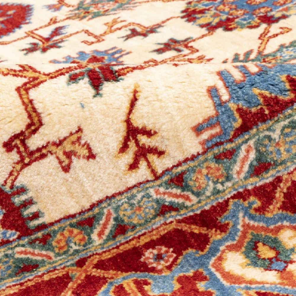 Hand-Knotted Persian Yazd Homeira Rug (Classical Floral Medallion) – Cream Wool