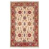 Hand-Knotted Persian Yazd Homeira Rug (Classical Floral Medallion) - Cream Wool