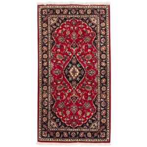 Hand-Knotted Persian Yazd Laki Rug (Classical Floral Medallion) – Red Wool