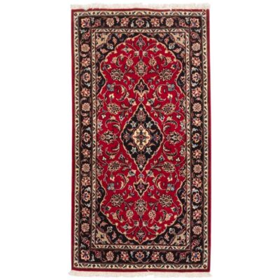 Hand-Knotted Persian Yazd Laki Rug (Classical Floral Medallion) – Red Wool